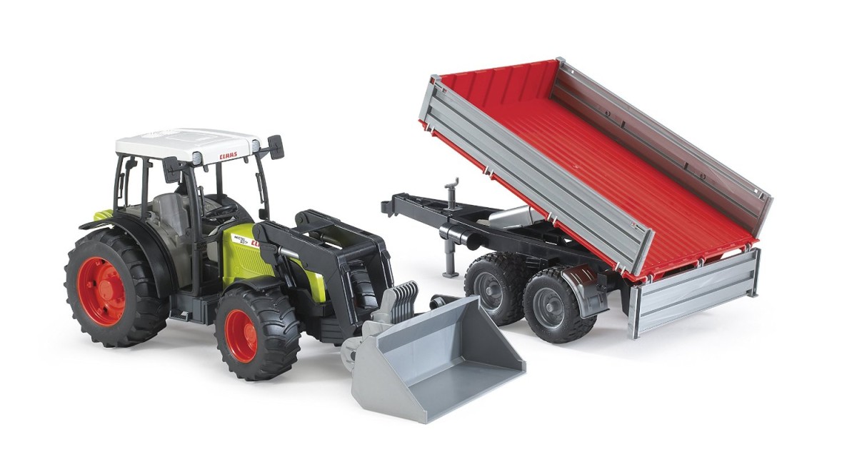 Bruder 2112 Traktor Claas Nectis 267F s přívěsem a př.lžící